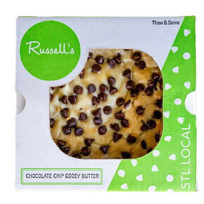 Russells Choc Chip Gooey Butter Cake 8" 6/30oz