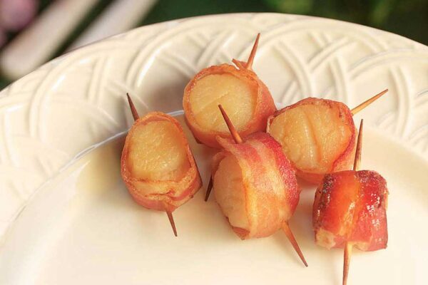 Fox River Dairy Kabobs scallops wrapped in bacon